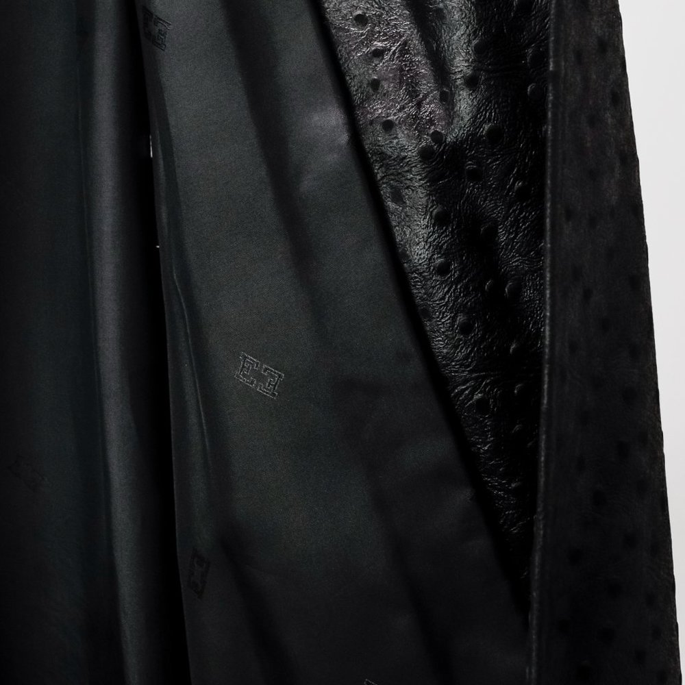 *SOLD* Escada Black Mink Collar Trench Coat - Picture 13 of 16